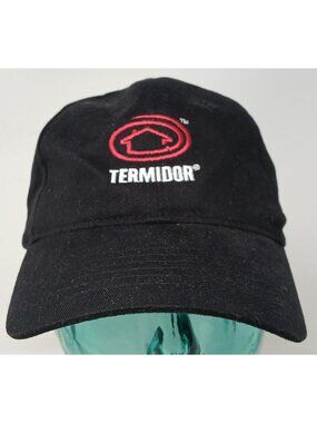 Termidor Black Adjustable Baseball Cap With Embroidered Logo Head Shots #D-6